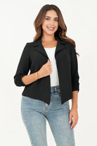 Chaqueta manga 3/4 solapa doble