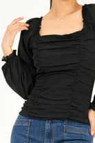 Blusa manga larga Corpiño drapeado