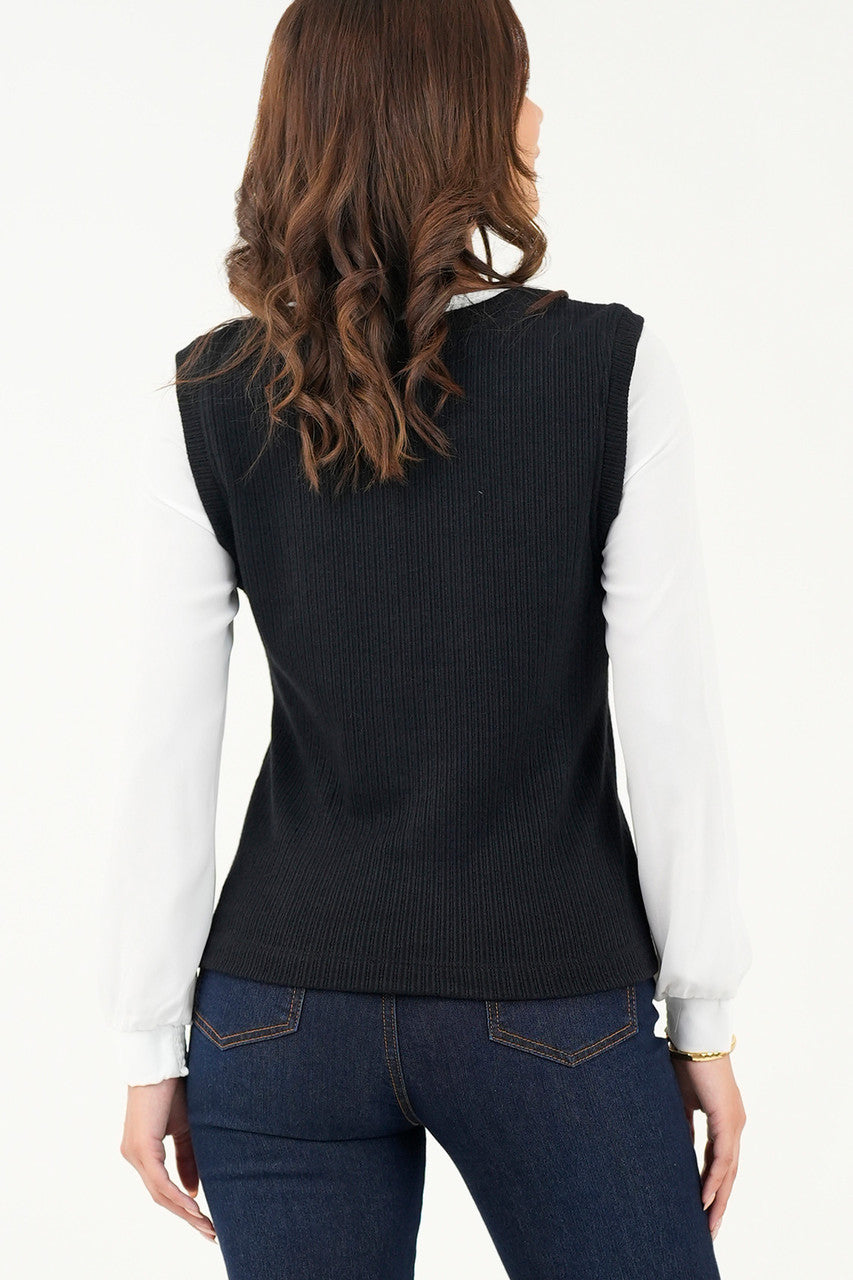 Blusa/Chaleco cuello redondo