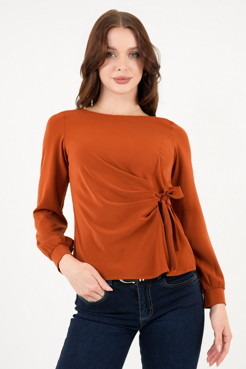 Blusa manga larga Lazo de amarre