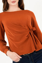 Blusa manga larga Lazo de amarre