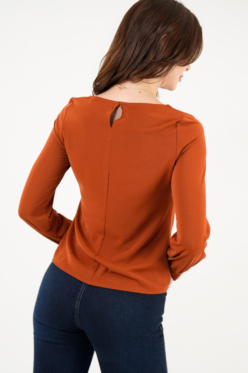 Blusa manga larga Lazo de amarre