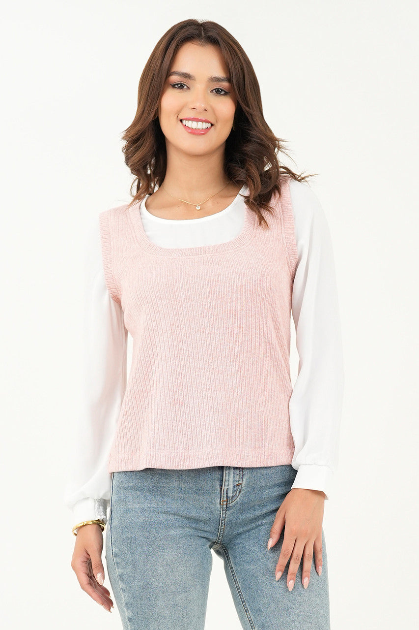Blusa/Chaleco cuello redondo