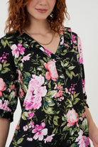 Blusa Manga 3/4 Pechera En V