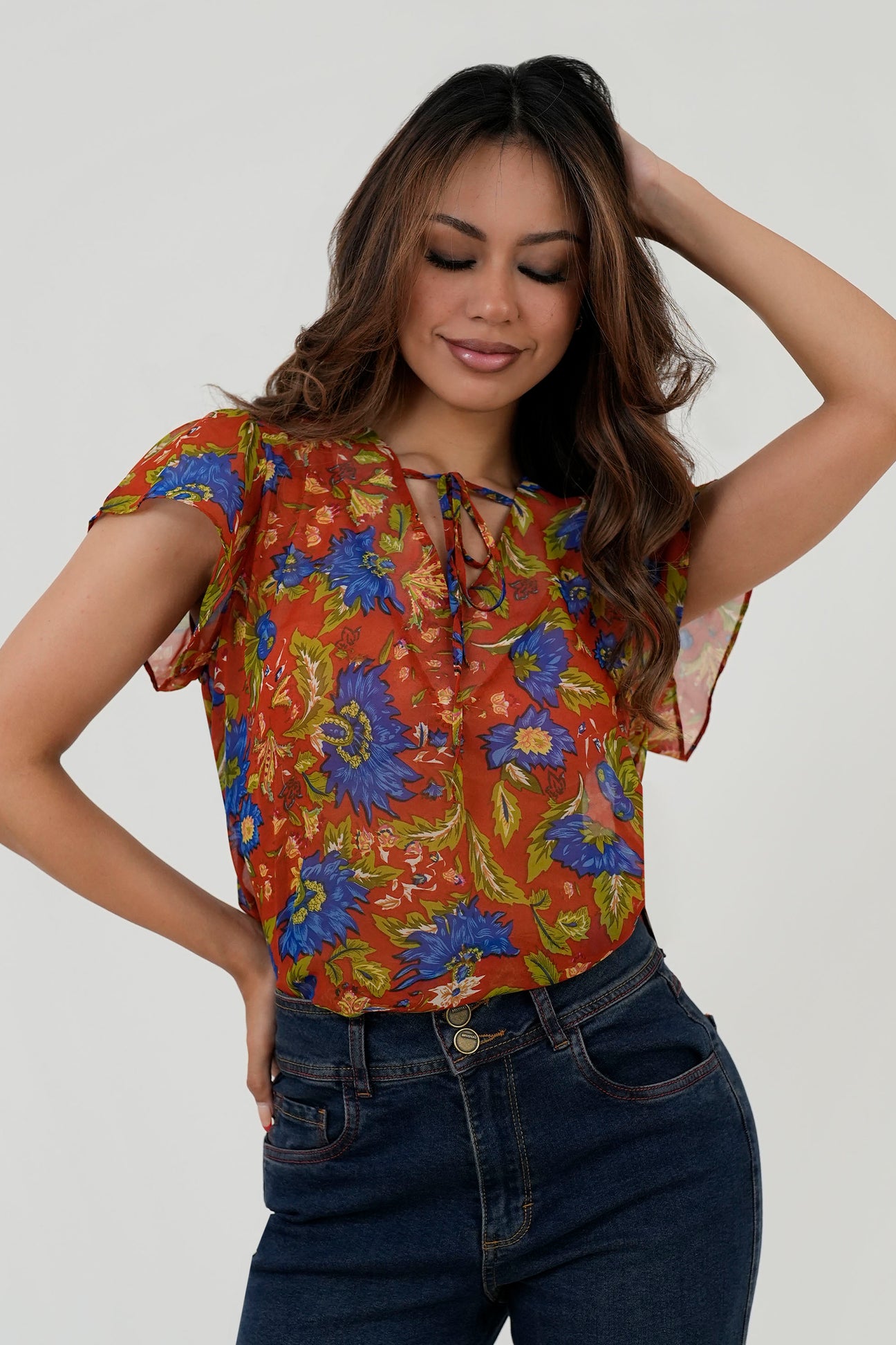 Blusa Manga Corta Escote Bote