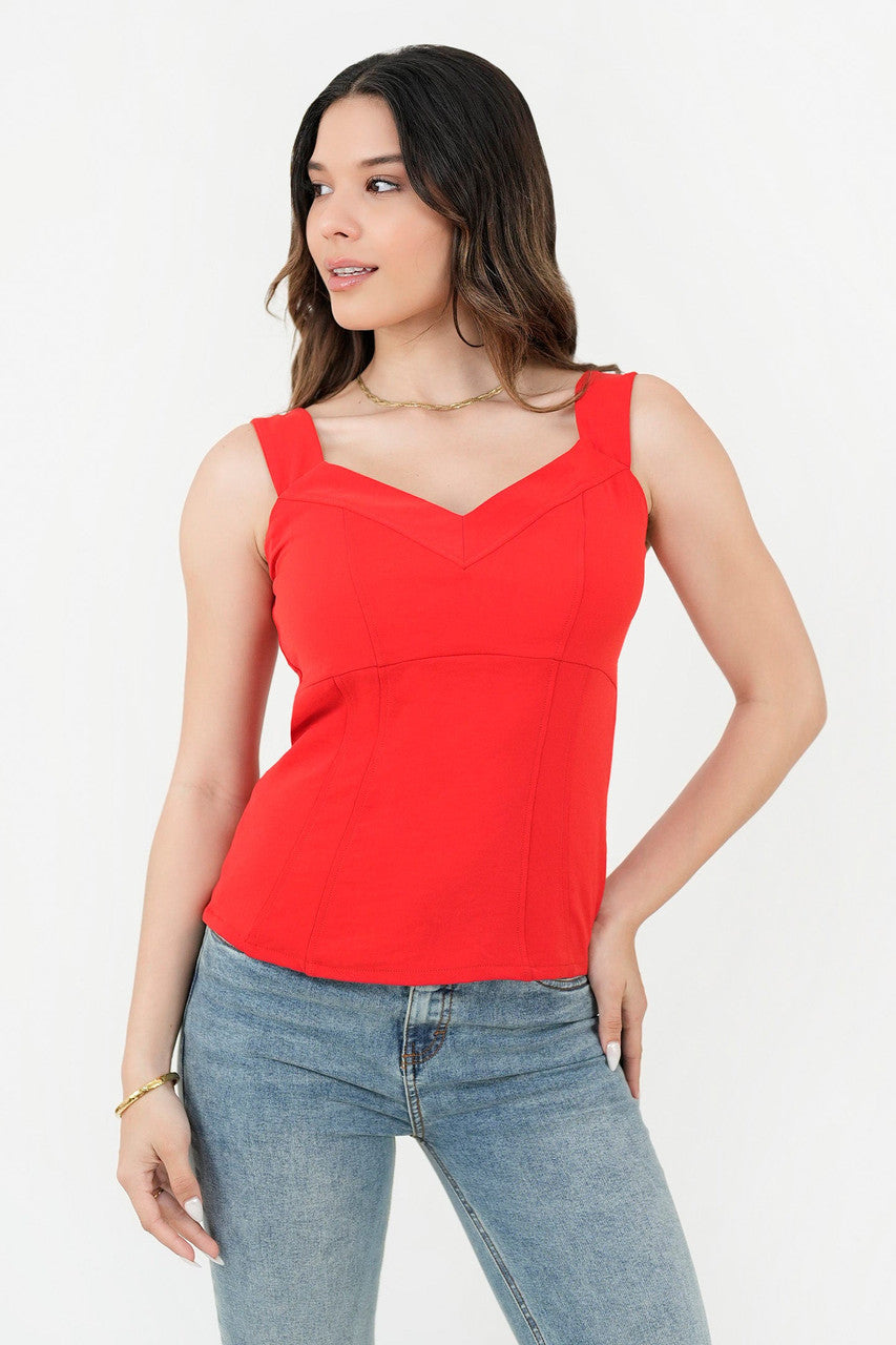 Top Tiras Anchas Corte Princesa