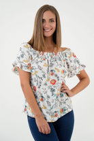 Blusa Manga Corta Off Shoulder Bolillo Calado