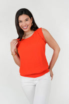 Blusa Gasa Motas con Pretina Abuchonada