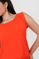 Blusa Gasa Motas con Pretina Abuchonada