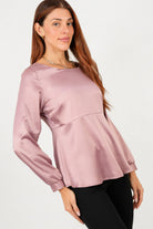 Blusa manga larga Escote redondo