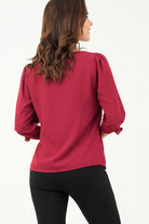 Blusa manga 3/4 escote con ruffle