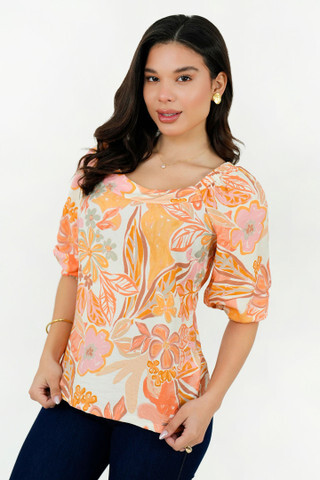Blusa Manga 3/4 Twill Estampado
