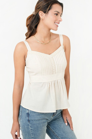 Top Tiras Anchas Escote con Bolillo