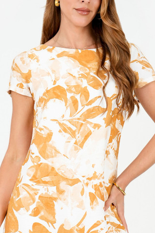 Vestido Ghalia Estampado con Escote Ojal