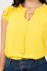 Blusa Gasa Crep&eacute; Escote Coraz&oacute;n con Bobo