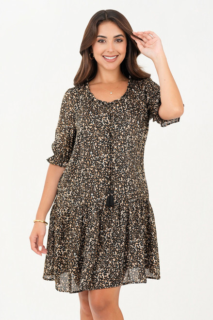 Vestido Manga 3/4 Escote Redondo Vestido Manga 3/4 Escote Redondo