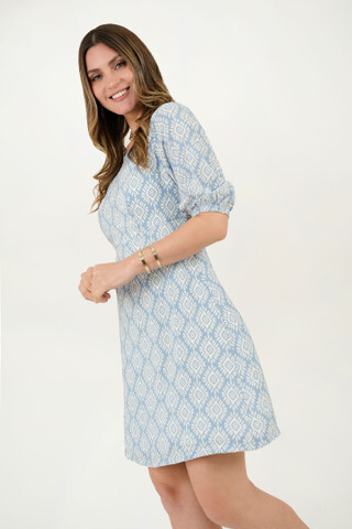 Vestido Corto de Seda Bali con Estampado