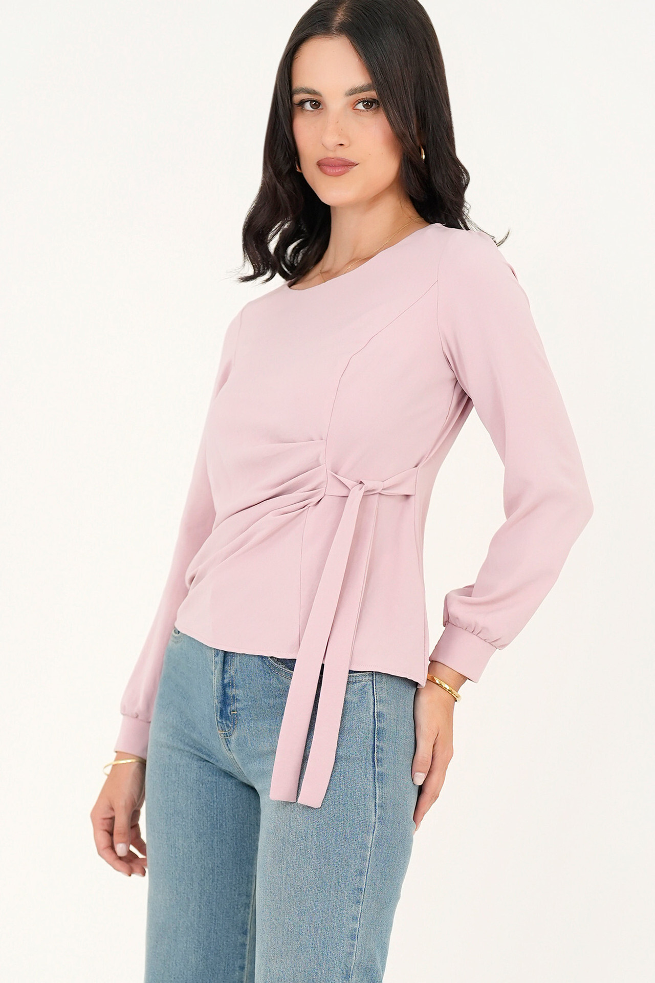 Blusa Manga Larga Lazo de Amarre Blusa Manga Larga Lazo de Amarre