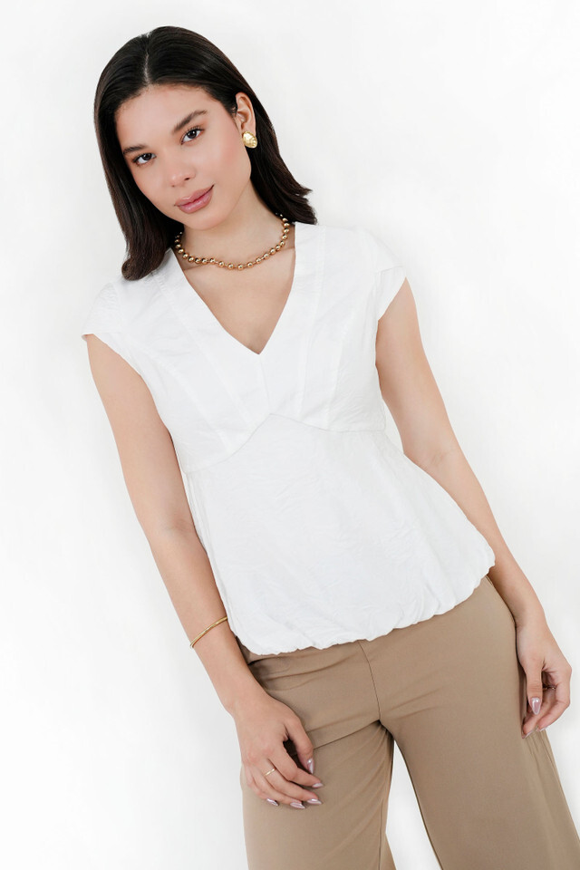 Blusa Manga Corta Seda Bali Manga Tulipán