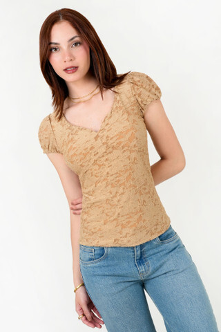 Polo Tul Labrado Escote Corazón Polo Tul Labrado Escote Corazón