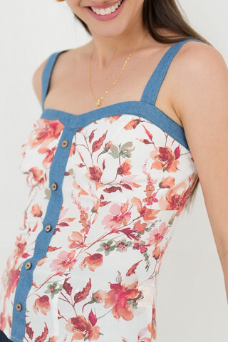 Top Tiras Anchas Corte Princesa