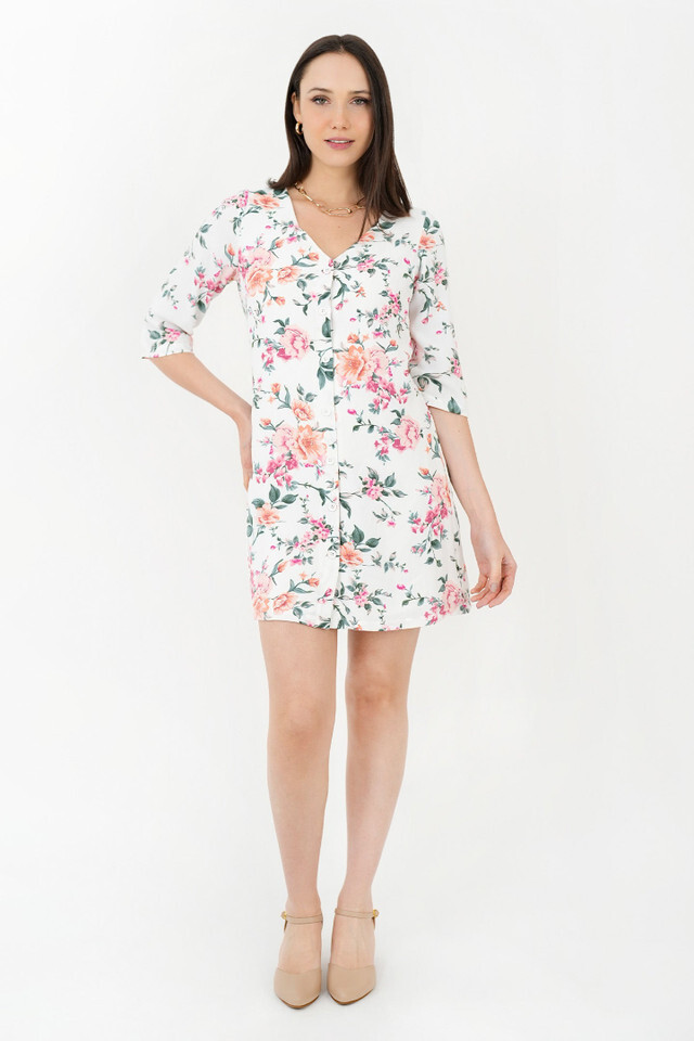 Vestido Corto Manga 3/4