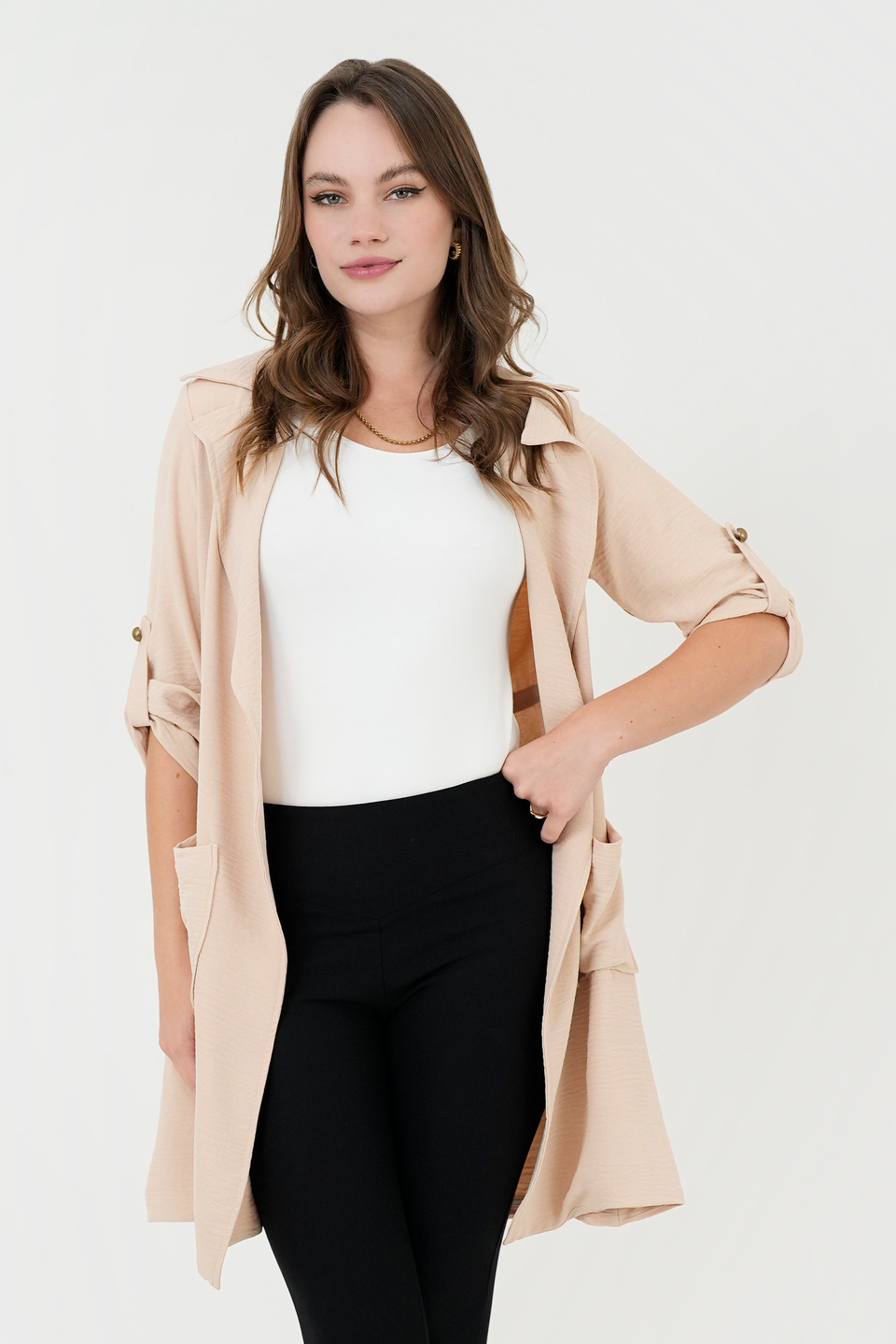 Cárdigan Largo Bengalina Crepé Cárdigan Largo Bengalina Crepé