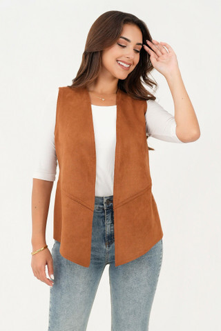 Chaleco Corto Cortes y Acabado Rústico Chaleco Corto Cortes y Acabado Rústico