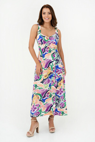 Maxi Vestido Seda Estampada